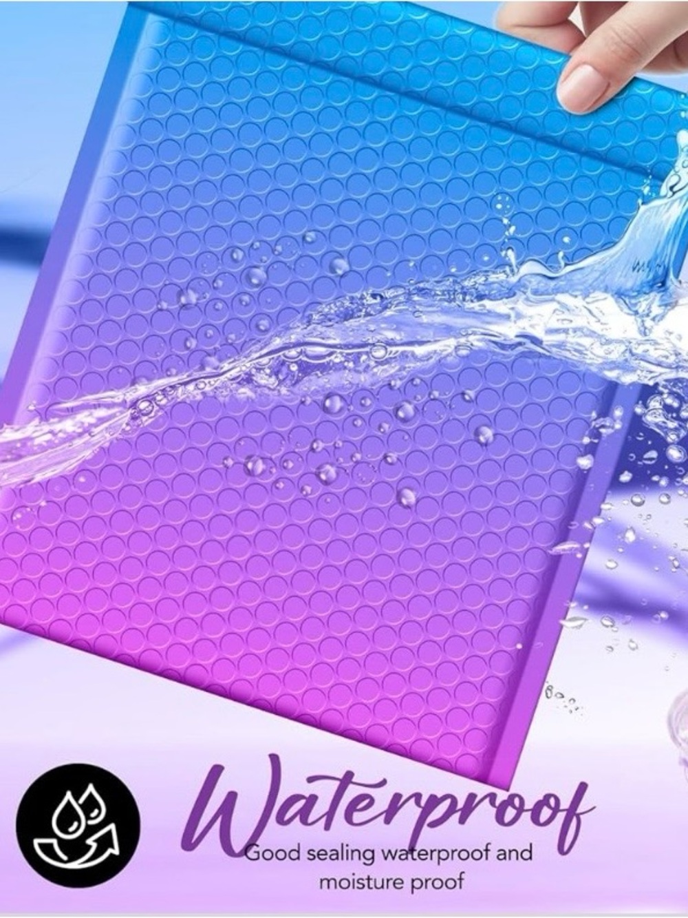 🌸 10 Blue to Purple Ombre Waterproof Bubble Mailer